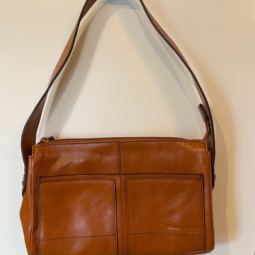 Kenneth Cole Tan Leather Shoulder Bag
